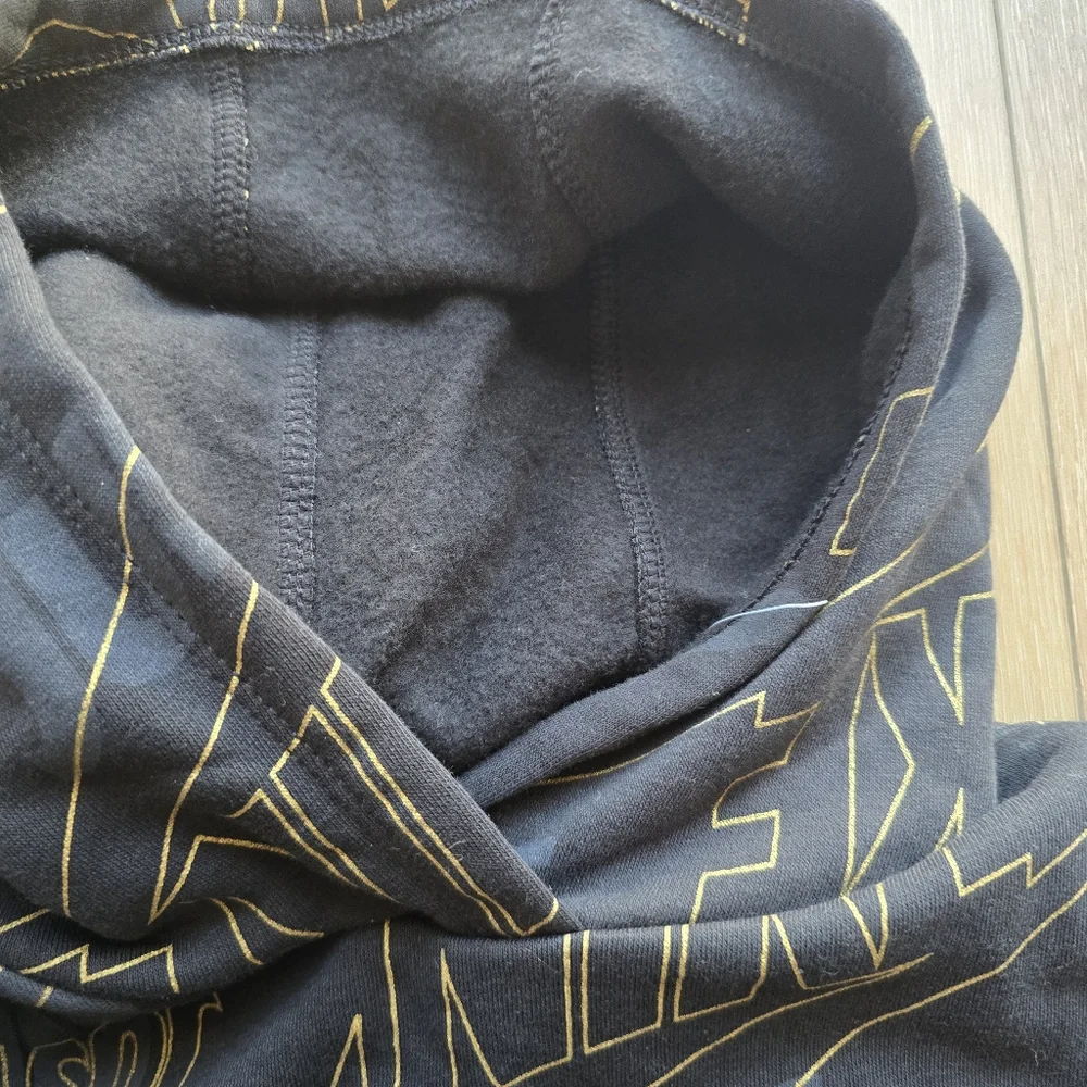 Nwt Nike All-Over Print Hoodie & Pants 2-Piece Set Black Gold Fleece Lined